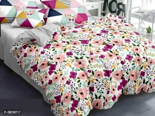 Comfortable Cotton Printed Double Size 1 Bedsheet With 2 Pillowcovers