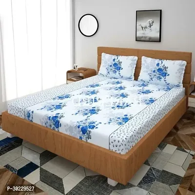 Comfortable Cotton Printed Double Size 1 Bedsheet With 2 Pillowcovers