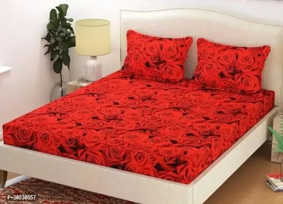 Comfortable Cotton Printed Double Size 1 Bedsheet With 2 Pillowcovers