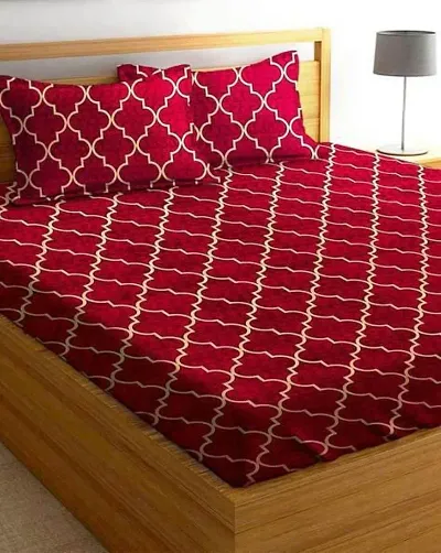 Printed Double Bedsheet with 2 Pillow Cover