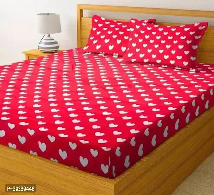 Comfortable Cotton Printed Double Size 1 Bedsheet With 2 Pillowcovers