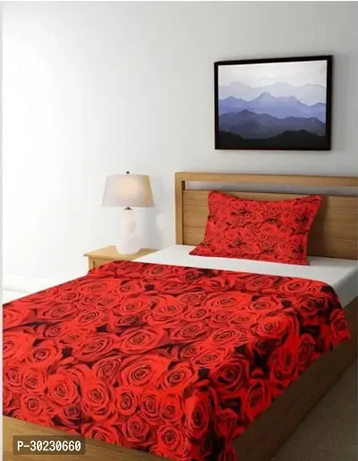 Comfortable Cotton Printed Double Size 1 Bedsheet With 2 Pillowcovers