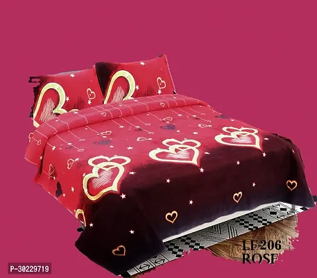 Comfortable Cotton Printed Double Size 1 Bedsheet With 2 Pillowcovers-thumb0