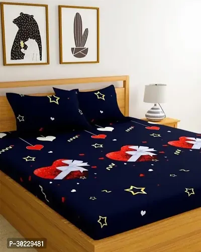 Comfortable Microfiber 3d Printed Double Size 1 Bedsheet With 2 Pillowcovers