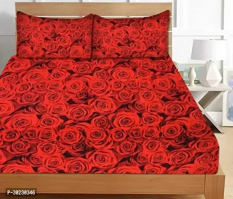 Comfortable Cotton Printed Double Size 1 Bedsheet With 2 Pillowcovers