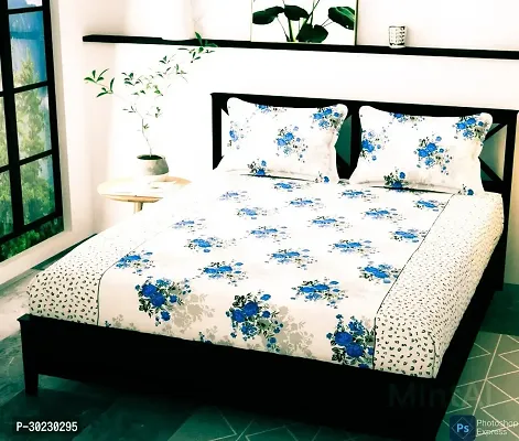 Comfortable Cotton Printed Double Size 1 Bedsheet With 2 Pillowcovers