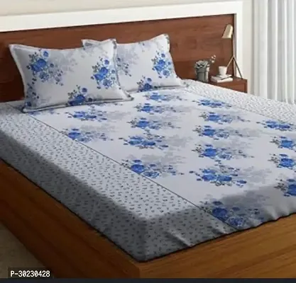 Comfortable Cotton Printed Double Size 1 Bedsheet With 2 Pillowcovers