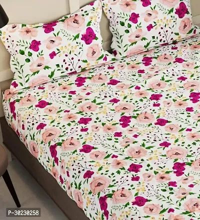 Comfortable Cotton Printed Double Size 1 Bedsheet With 2 Pillowcovers