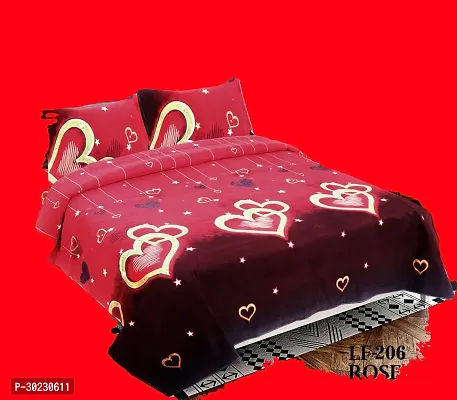 Comfortable Cotton Printed Double Size 1 Bedsheet With 2 Pillowcovers-thumb0