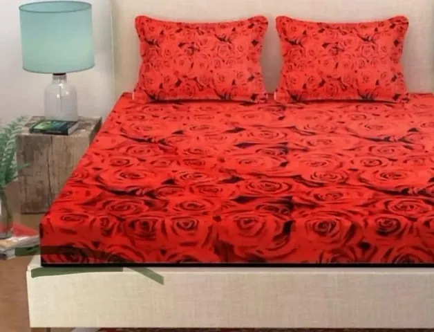 Printed Double Bedsheet with 2 Pillow Cover