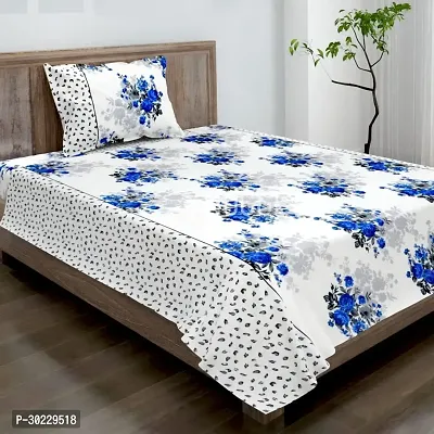 Comfortable Cotton Printed Double Size 1 Bedsheet With 2 Pillowcovers-thumb0