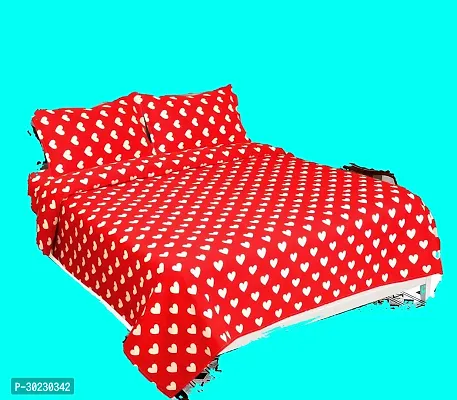 Comfortable Cotton Printed Double Size 1 Bedsheet With 2 Pillowcovers-thumb0