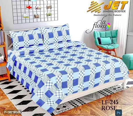 Comfortable Cotton Printed Double Size 1 Bedsheet With 2 Pillowcovers