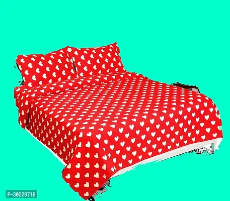 Comfortable Cotton Printed Double Size 1 Bedsheet With 2 Pillowcovers-thumb0