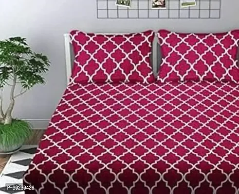 Comfortable Cotton Printed Double Size 1 Bedsheet With 2 Pillowcovers