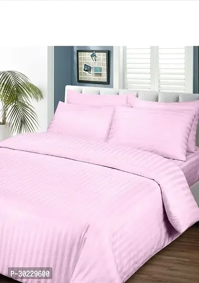 Comfortable Cotton Solid King Size 1 Bedsheet With 2 Pillowcovers