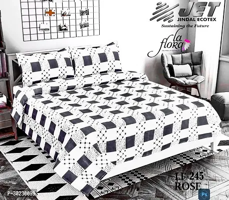 Comfortable Cotton Printed Double Size 1 Bedsheet With 2 Pillowcovers