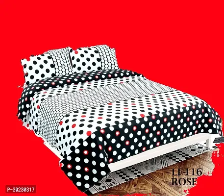 Comfortable Cotton Printed Double Size 1 Bedsheet With 2 Pillowcovers-thumb0