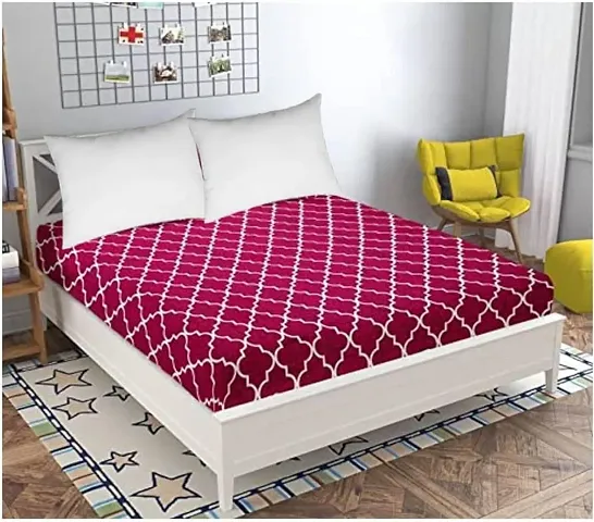 Amazin Homes Premium Cotton Elastic Fitted Printed Multi Color Bedsheet for Double Bed with 2 Pillow Covers Size 72x78 Inch Up to 8 inch Mattress