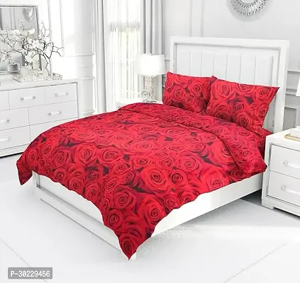 Comfortable Cotton Printed Double Size 1 Bedsheet With 2 Pillowcovers-thumb0