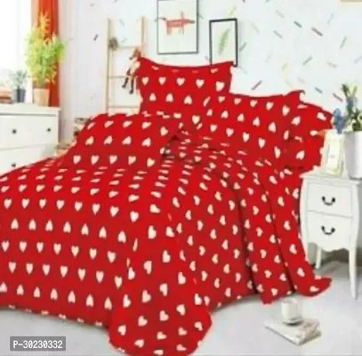 Comfortable Cotton Printed Double Size 1 Bedsheet With 2 Pillowcovers-thumb0