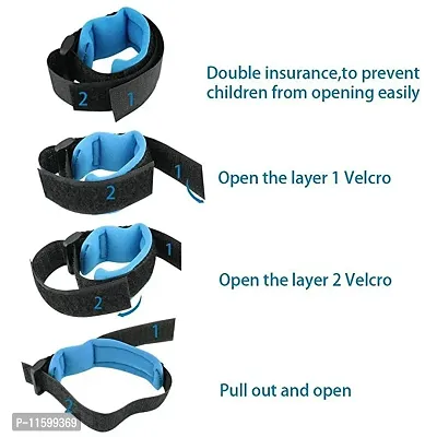 Child Anti Lost Strap Skin Care Wrist Link Belt Sturdy Flexible Safety Harness for Travel Outdoor Shopping Blue Color-thumb2