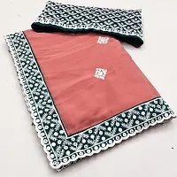 Elegant Orange Georgette Embroidered Saree with Blouse Piece-thumb1