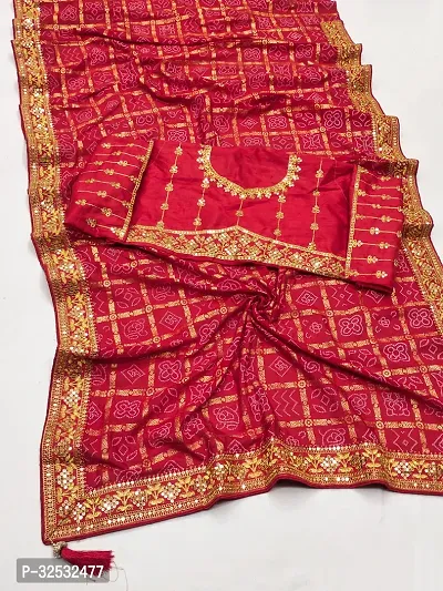 Elegant Red Georgette Embroidered Saree with Blouse Piece-thumb4