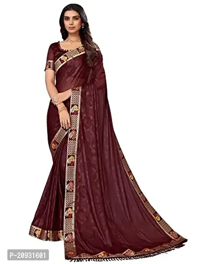 Beautiful Silk Blend Self Pattern Women Saree with Blouse Piece-thumb0