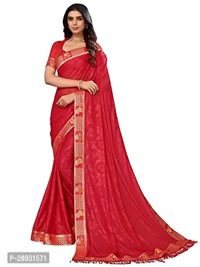 Beautiful Silk Blend Self Pattern Women Saree with Blouse Piece