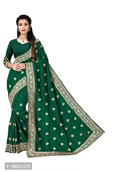 Beautiful Silk Blend Self Pattern Women Saree with Blouse Piece