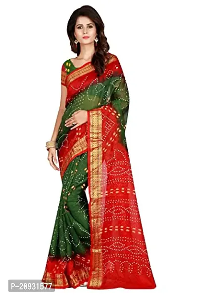 Beautiful Silk Blend Self Pattern Women Saree with Blouse Piece-thumb0