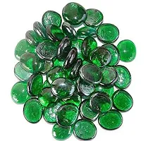 Vannef Stone Glossy Finish Decorative Shiny Glass Pebbles For Aquarium Vase Filler Home Garden And Outdoor Decoration (Natural_Green_500Gm)-thumb2