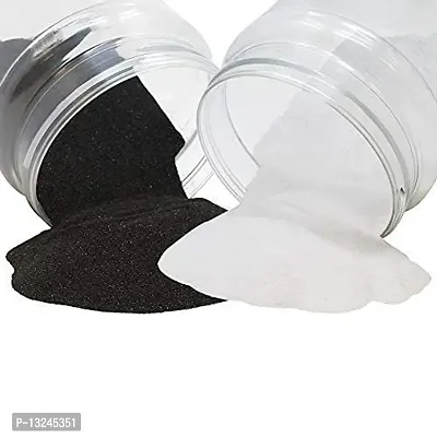 Natural Aquarium Black And White Sand For Lawn, Garden, Plants, Freshwater And Aquarium Decor (Black And White, 1Kg)-thumb0