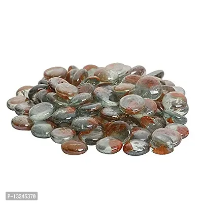 Vannef Stone Glossy Finish Decorative Shiny Glass Pebbles For Aquarium Vase Filler Home Garden And Outdoor Decoration (Transparent_Orange_Leaf_500Gm)