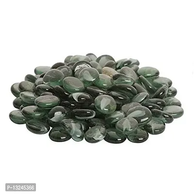 Vannef Stone Glossy Finish Decorative Shiny Glass Pebbles For Aquarium Vase Filler Home Garden And Outdoor Decoration (Leafy_Green_500Gm)