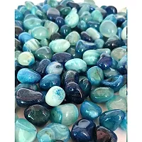 Vannef Stone Polished Glossy Decorative Onyx Pebbles Stones For Home Decor, Garden, Table Decoration And Vase Fillers (Multiblue_500Gm)-thumb1