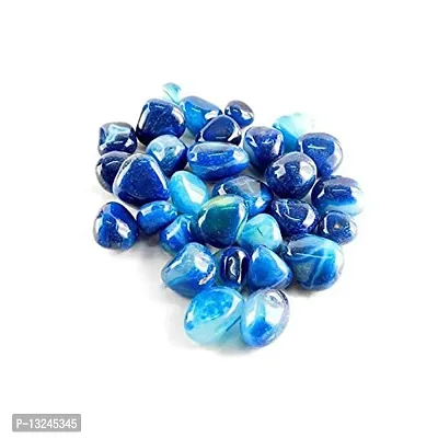 Vannef Stone Polished Glossy Decorative Onyx Pebbles Stones For Home Decor, Garden, Table Decoration And Vase Fillers (Multiblue_500Gm)