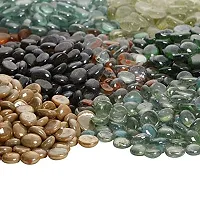 Vannef Stone Glossy Finish Decorative Shiny Glass Pebbles For Aquarium Vase Filler Home Garden And Outdoor Decoration (Multi_Colour_500Gm)-thumb1