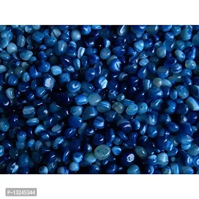 Vannef Stone Polished Glossy Decorative Onyx Pebbles Stones For Home Decor, Garden, Table Decoration And Vase Fillers (Blue_500Gm)