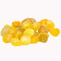 Vannef Stone Polished Glossy Decorative Onyx Pebbles Stones For Home Decor, Garden, Table Decoration And Vase Fillers (Yellow_500Gm)-thumb1