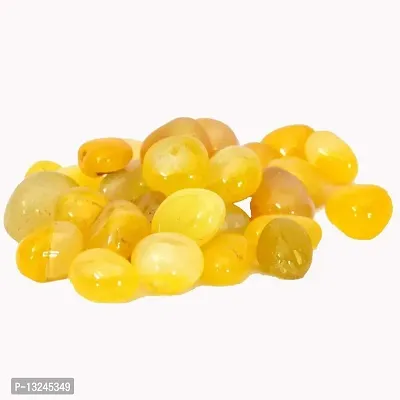 Vannef Stone Polished Glossy Decorative Onyx Pebbles Stones For Home Decor, Garden, Table Decoration And Vase Fillers (Yellow_500Gm)-thumb2