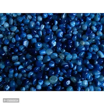 Stone Polished Glossy Decorative Onyx Pebbles Stones for Home Decor, Garden, Table Decoration and Vase Fillers (Blue_0.45Kg)-thumb0