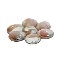 Vannef Stone Glossy Finish Decorative Shiny Glass Pebbles For Aquarium Vase Filler Home Garden And Outdoor Decoration (Transparent_Orange_Leaf_500Gm)-thumb1