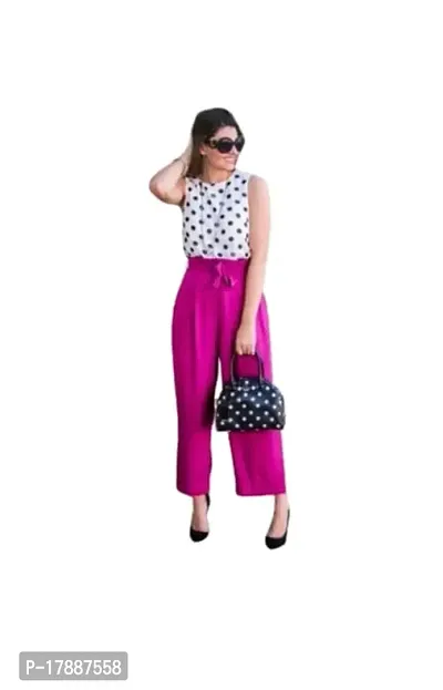 Mannat Boutique Women Casual Beautiful Two Peice Set Crop  Top White Polka Dot Top-thumb1