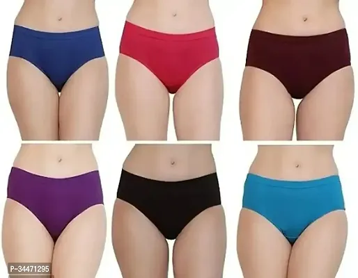 Stylish Multicoloured  Cotton Briefs For Women Pack Of 6-thumb0