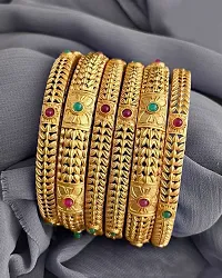 Gold Toned Meenakari Touch Traditional Bangles for Women and Girls-thumb3