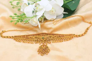 Chigold Gold-Plated Stone Studded Golden Drop Kamarband Belly-Chain Tagdi for Women-thumb1