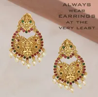 Chigold Gold Plated Antique Luxmi Chandbali Earrings for Women and Girls-thumb2
