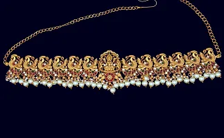 Chigold Gold-Plated Peacock inspired White Moti Kamarband Belly-Chain Tagdi for Women-thumb2